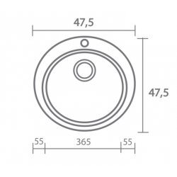 Νεροχύτης Γρανιτένιος Sanitec Classic Granite 316  (Ø48) Βαρέως Τύπου Granite Beige 10